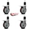 Service Caster 5'' Maroon Poly Swivel 1-3/4'' Expanding Stem Caster Set Total Lock Brake, 4PK SCC-EXTTL20S514-PPUB-MRN-134-4 - alternate 2